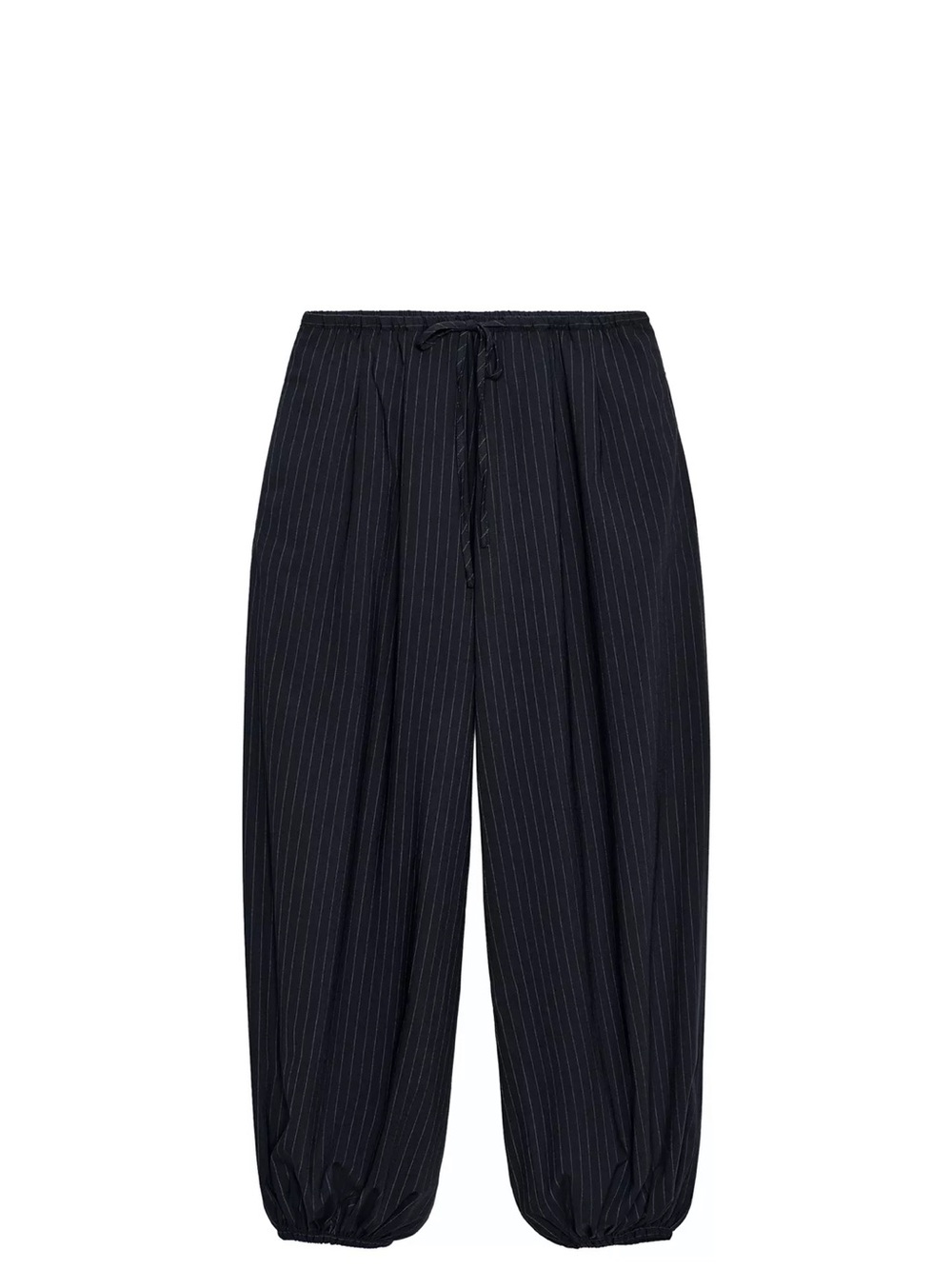 Zara Navy Pinstripe Drawstring Balloon Pants